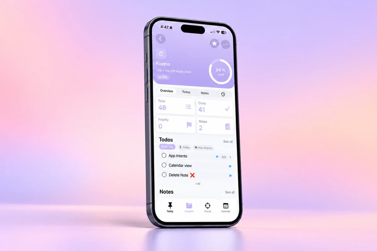 Keepio: Projects, Notes, Tasks — project preview