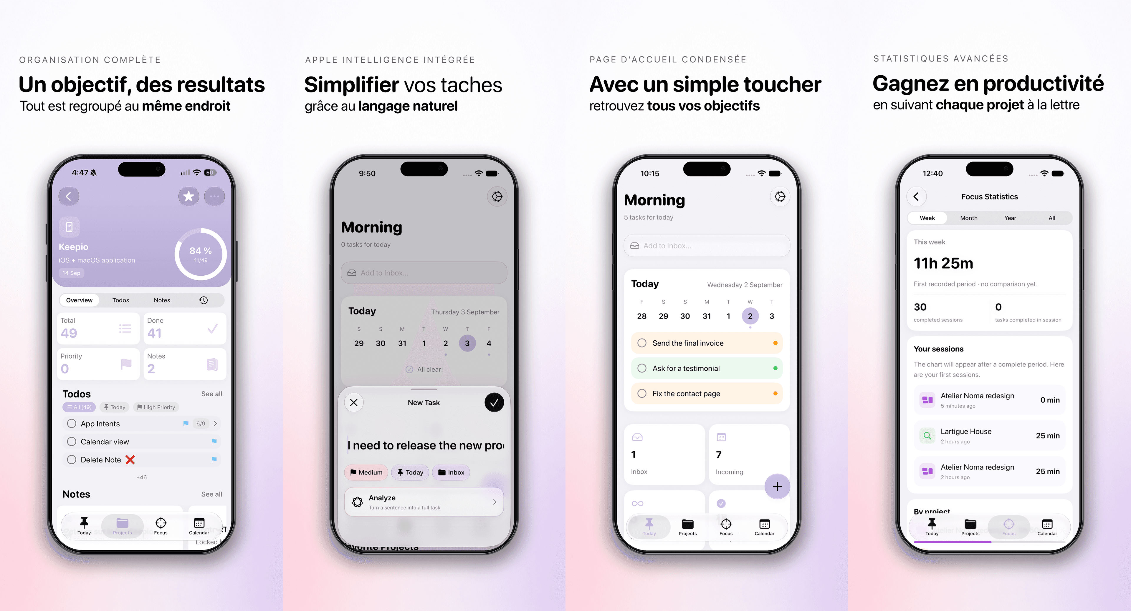 Keepio: Projects, Notes, Tasks — app preview